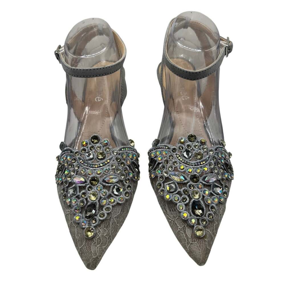 New J. Renee Embellished Pointed Toe Kitten Heels Size 8.5 Evening Wedding Guest